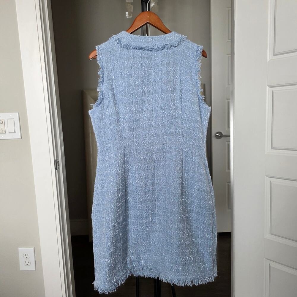 Kate Spade Blue Hydrangea Tweed Shift Dress Size 14 - Picture 5 of 9